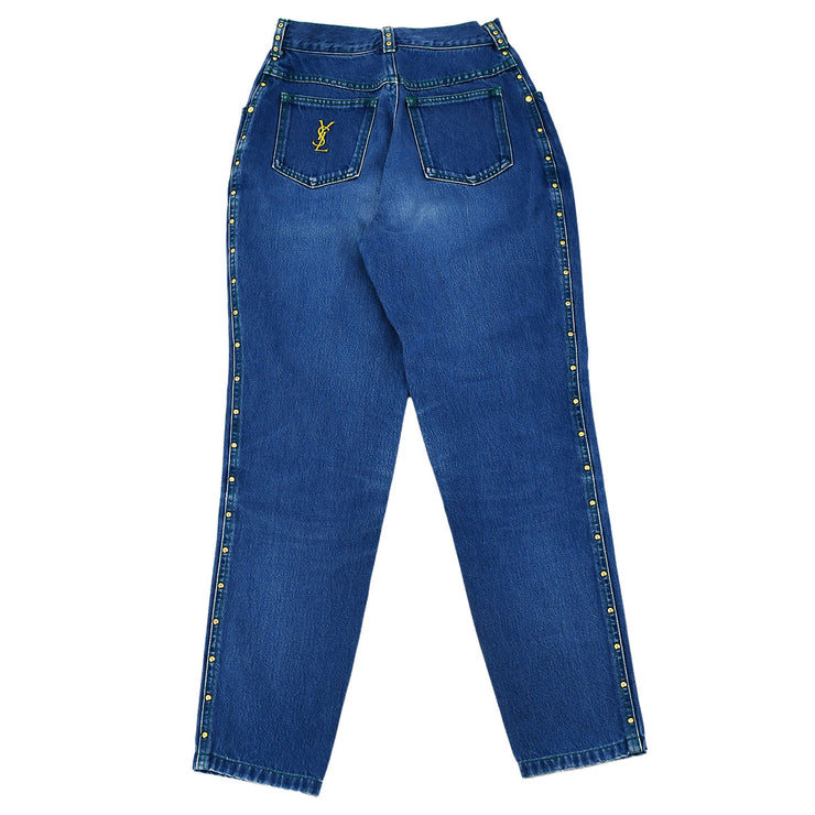 Yves Saint Laurent high-waisted tapered-leg jeans #40