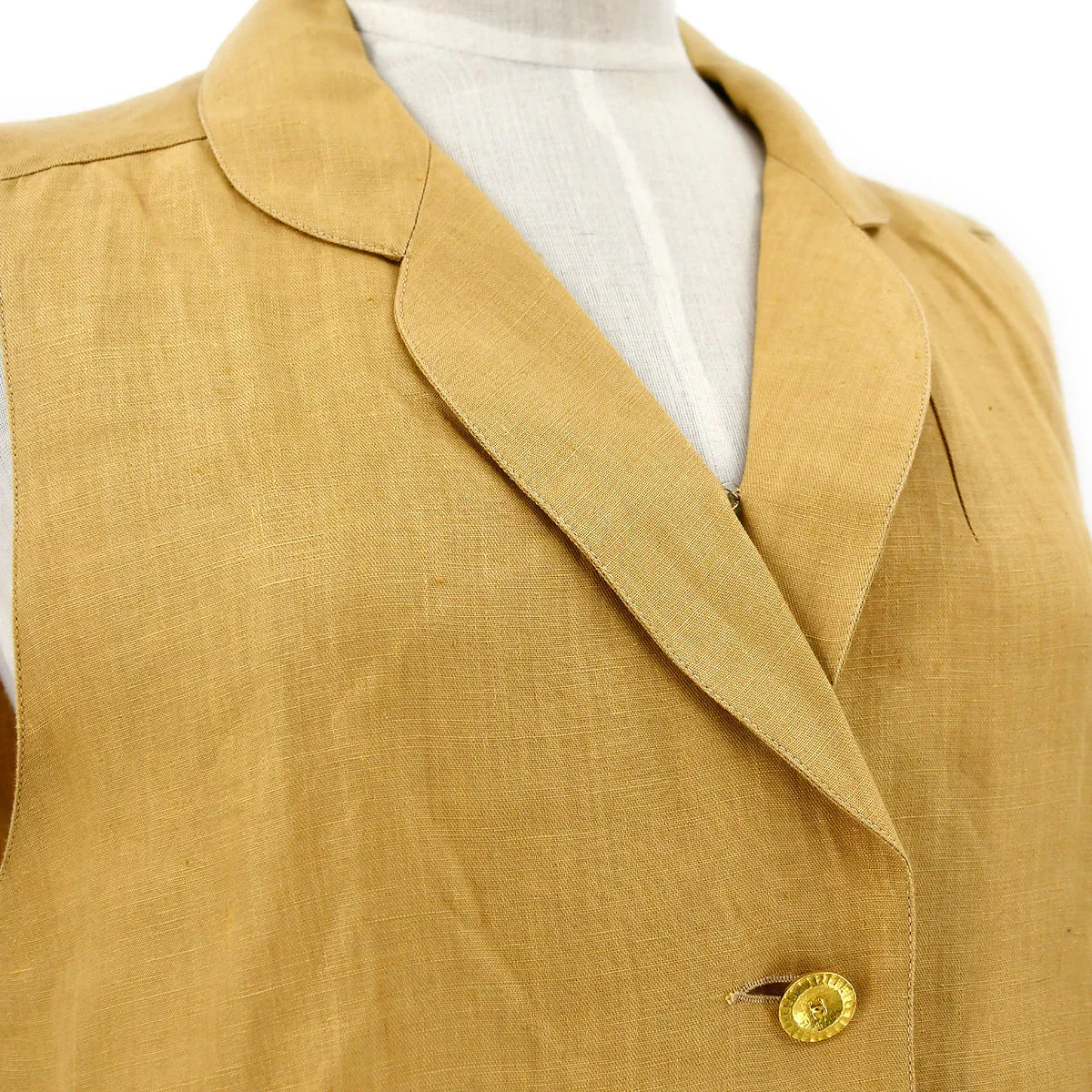 Chanel button-front linen waistcoat #38