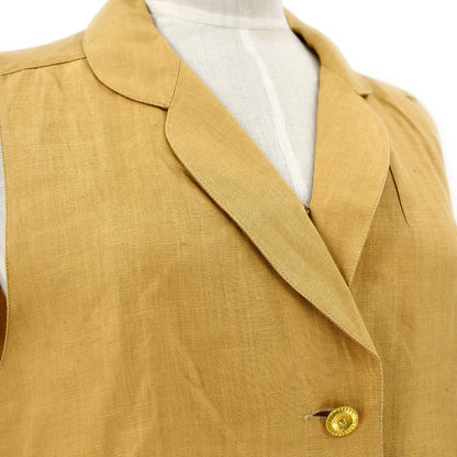 Chanel button-front linen waistcoat #38