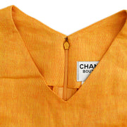 Chanel 1996 spring CC-buttons linen sleeveless dress #36