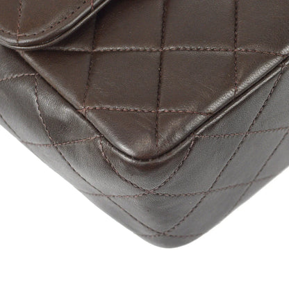 Chanel 1994-1996Classic Single Flap Medium Handbag Brown Lambskin