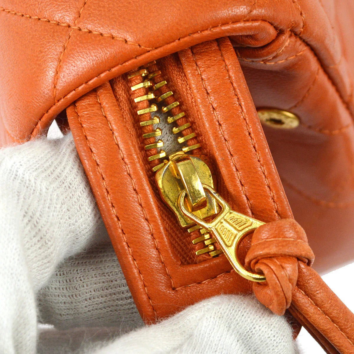 Chanel 1996-1997 Classic Flap Chain Backpack Orange Lambskin