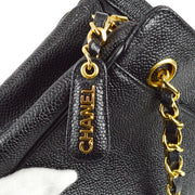 Chanel 1996-1997 Triple CC Shoulder Tote Bag Black Caviar
