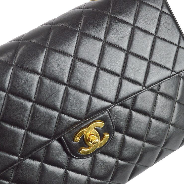 Chanel 1996-1997 Medium CC Classic Flap Jumbo Black Lambskin