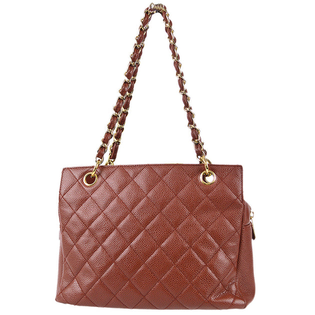 Chanel 2001-2003 Petite Timeless Tote PTT Brown Caviar