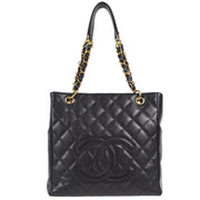 Chanel 2003-2004 Black Caviar Petite Shopping Tote PST