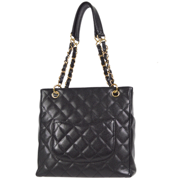 Chanel 2003-2004 Black Caviar Petite Shopping Tote PST