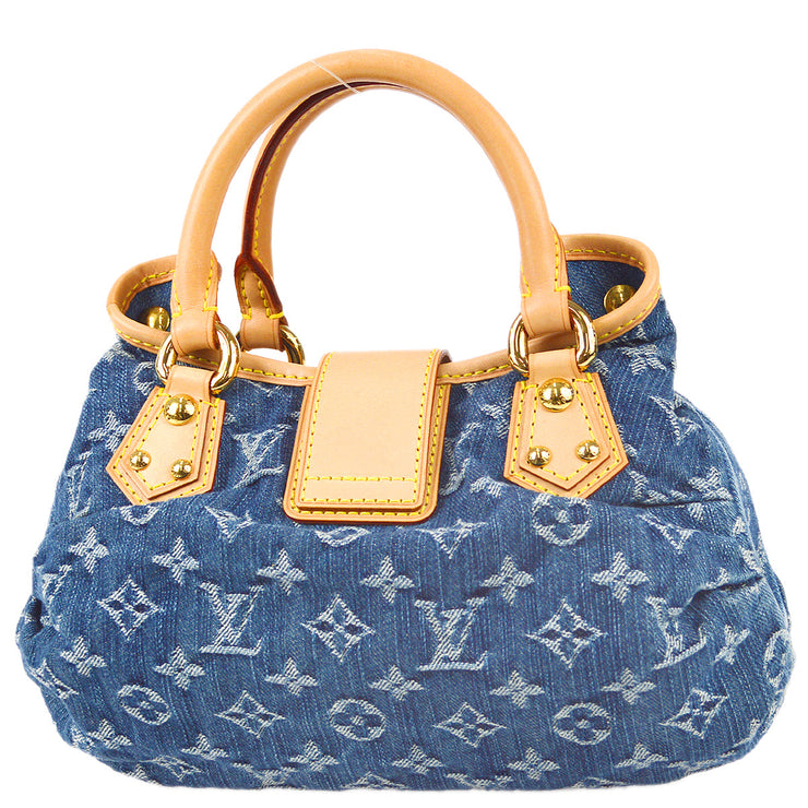 Louis Vuitton Blue Monogram Denim Pleaty Satchel Bag Louis Vuitton