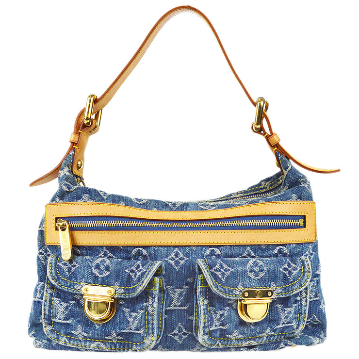 Louis Vuitton 2006 Baggy PM Handbag Monogram Denim Blue M95049