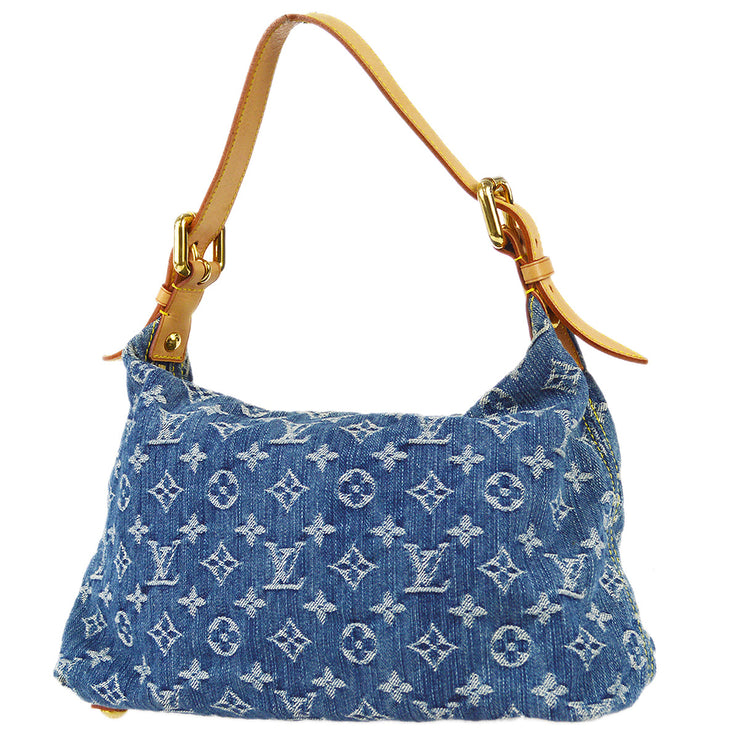 Louis Vuitton 2006 Baggy PM Handbag Monogram Denim Blue M95049