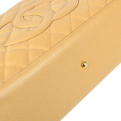 Chanel 2003-2004 Bowling Bag 37 Beige Caviar