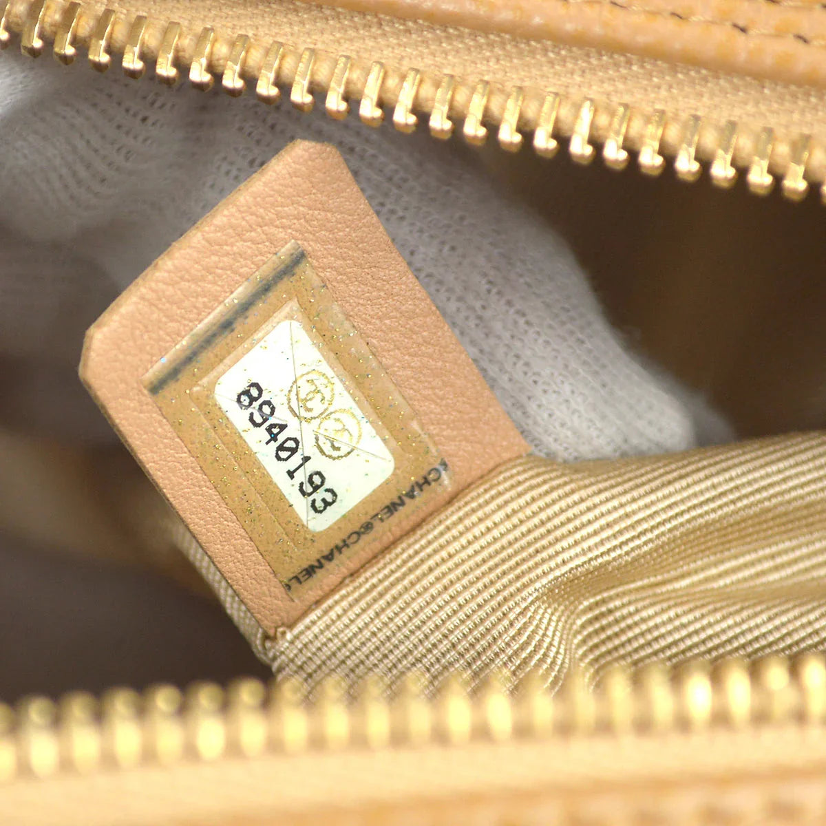 Chanel 2003-2004 Bowling Bag 37 Beige Caviar