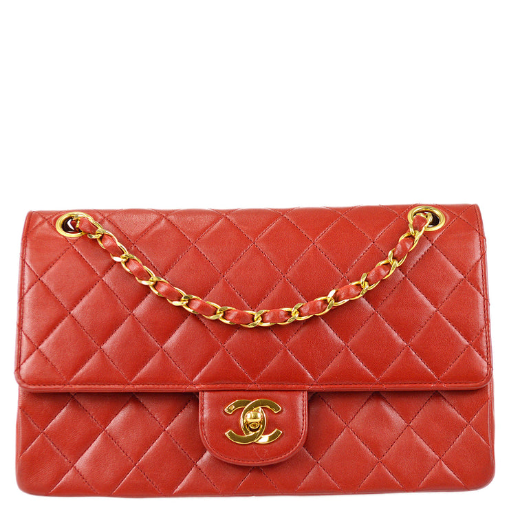 Chanel Classic Double Flap Medium Shoulder Bag Red Lambskin – AMORE Vintage  Tokyo