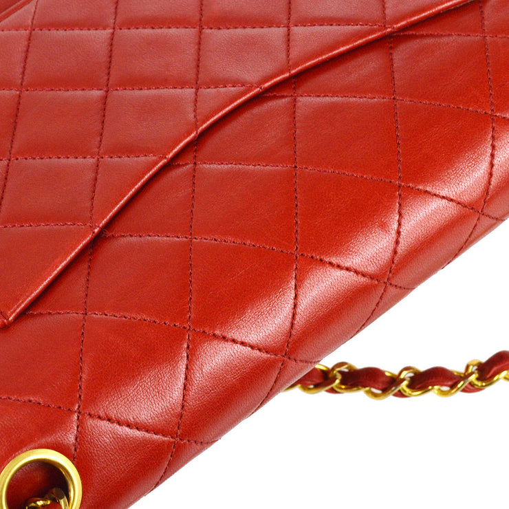 Chanel Red Classic Patent Jumbo Double Flap Bag