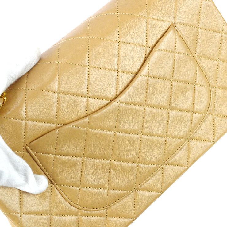 Chanel 1989-1991 Classic Double Flap Medium Shoulder Bag Beige Lambski – AMORE  Vintage Tokyo