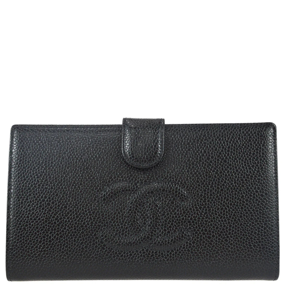 Chanel 1997-1999 Timeless Long Wallet Black Caviar