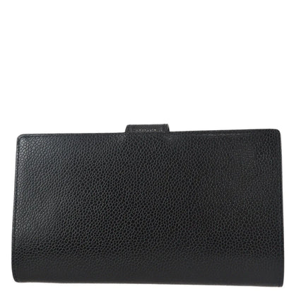Chanel 1997-1999 Timeless Long Wallet Black Caviar