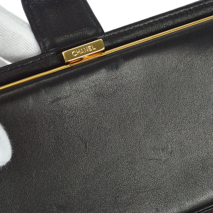 Chanel 1997-1999 Timeless Long Wallet Black Caviar