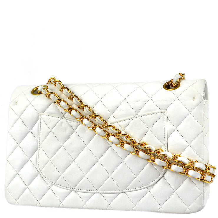 Chanel Classic Double Flap Medium Shoulder Bag White Lambskin – AMORE  Vintage Tokyo