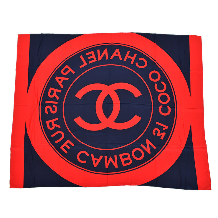 Chanel Scarf Red Navy Small Good
