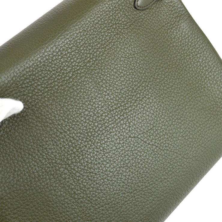 Hermes Kelly 28 Retourne 2way Shoulder Handbag Green Taurillon