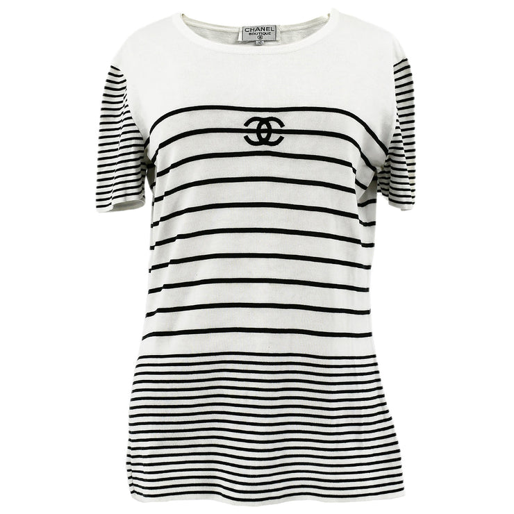 Chanel Striped T-shirt Tops White #42 – AMORE Vintage Tokyo
