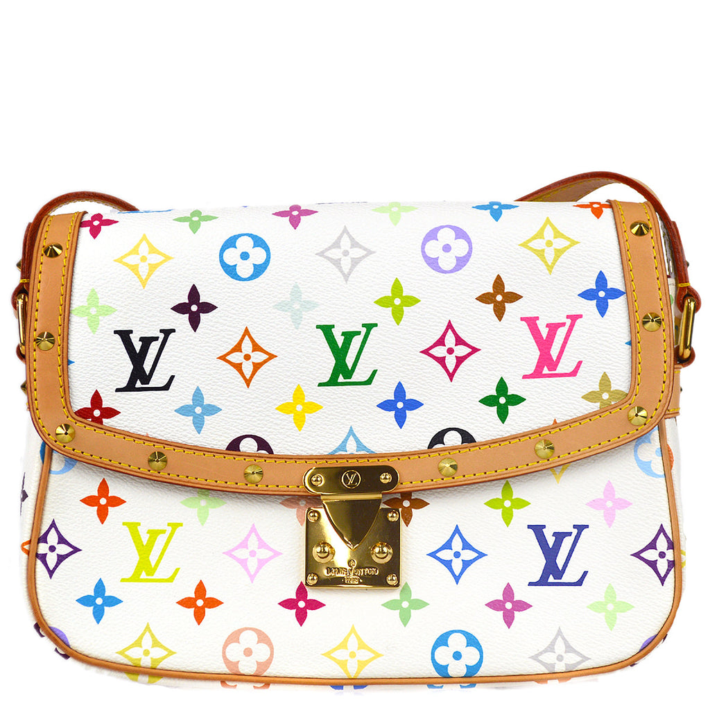 Louis Vuitton Aurelia Shoulder Bag White Multicolour Monogram Canvas G