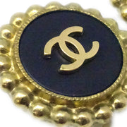Chanel 1994 Black & Gold CC Earrings Clip-On