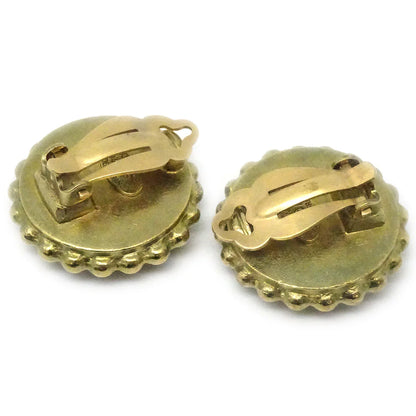 Chanel 1994 Black & Gold CC Earrings Clip-On