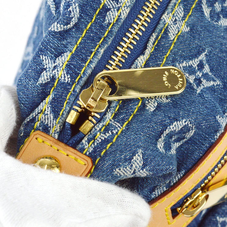 Louis Vuitton Baggy PM Monogram Denim Shoulder Bag Ladies Blue Denim M95049