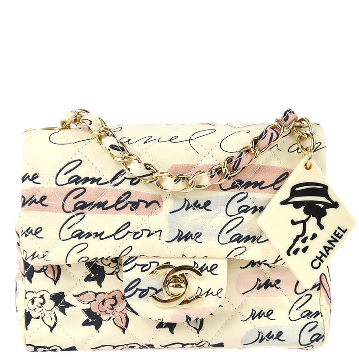 Chanel * 2004-2005 Multicolor Quilted Printed Cambon Graffiti