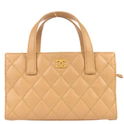 Chanel 2004-2005 Wild Stitch Tote 30 Beige Calfskin