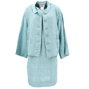 Chanel 1996 Spring Setup Suit Jacket Dress Light Blue #40