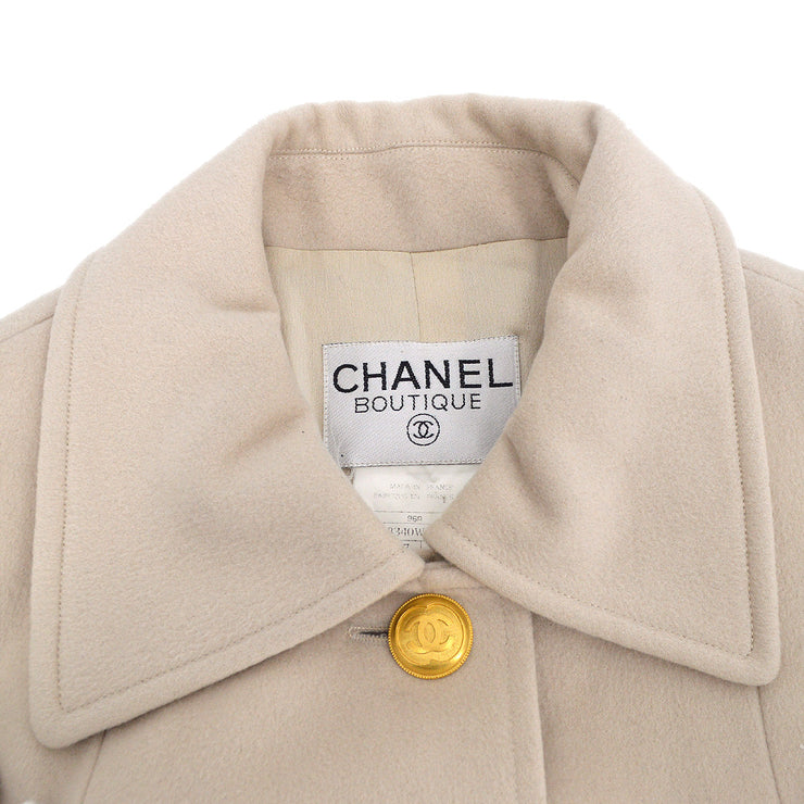 Chanel 1996 fall CC-buttons single-breasted cashmere coat #38