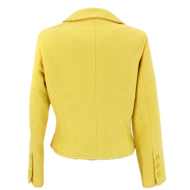 Chanel Single Breasted Jacket Yellow 97p #38 Auction