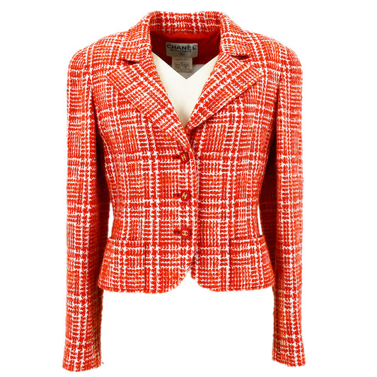 Chanel 1997 spring CC-buttons tweed jacket #38