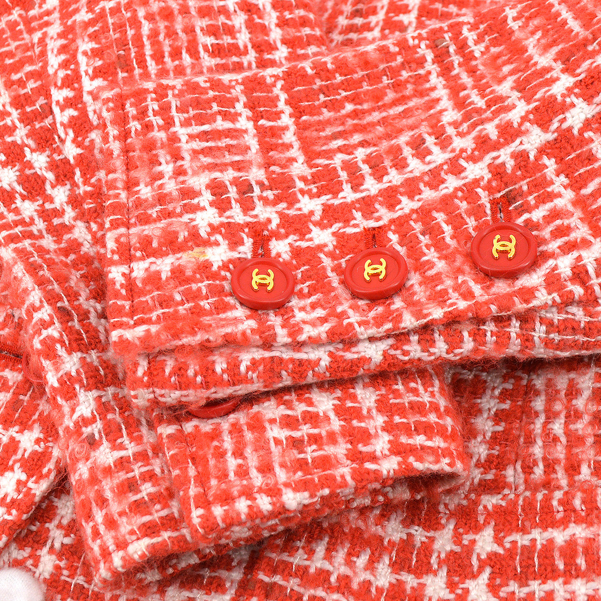 Chanel 1997 spring CC-buttons tweed jacket #38