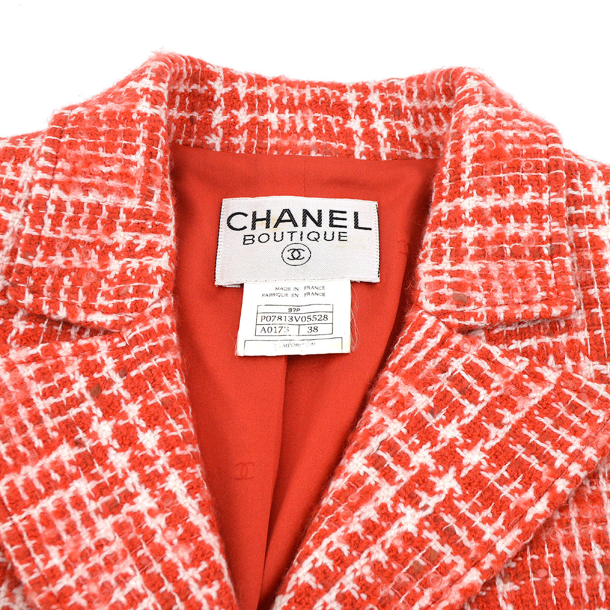 Chanel 1997 spring CC-buttons tweed jacket #38