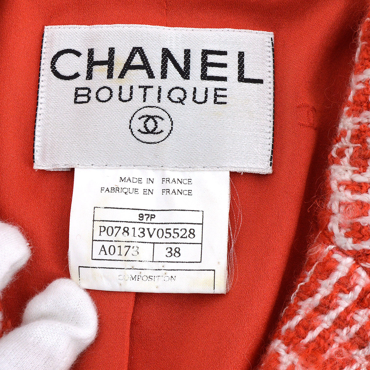 Chanel 1997 spring CC-buttons tweed jacket #38