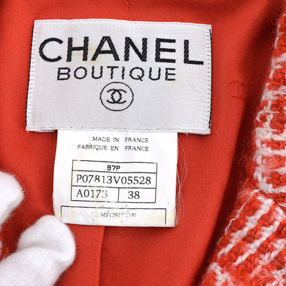 Chanel 1997 spring CC-buttons tweed jacket #38