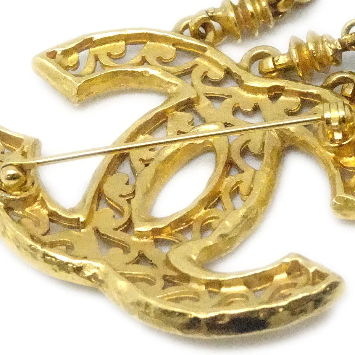 Chanel 1995 Fretwork Paisley CC Brooch