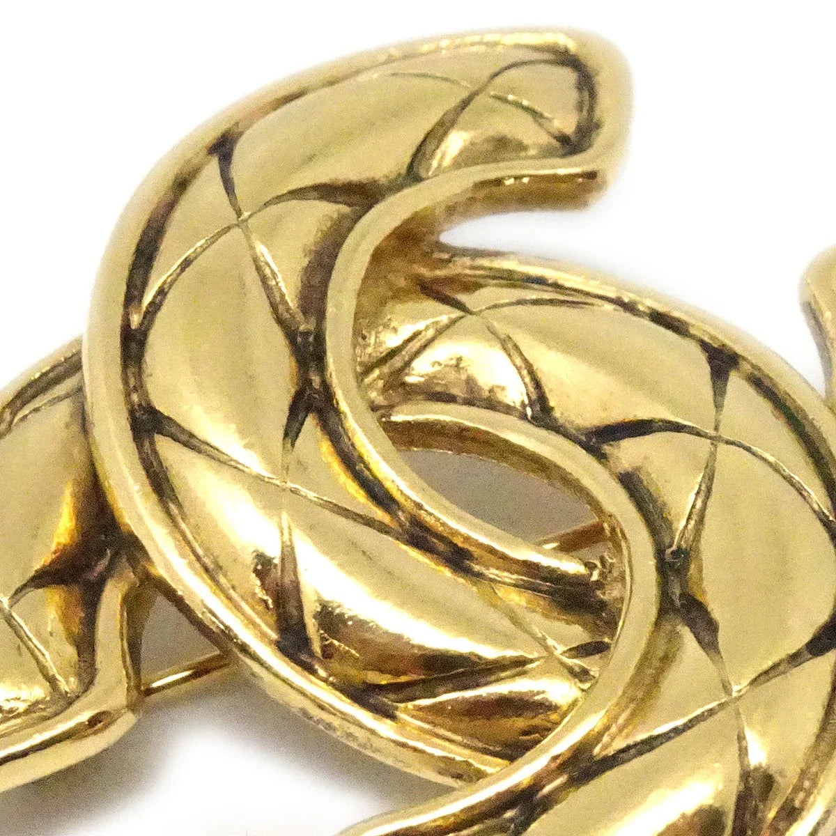 Chanel 1986-1994 Quilted CC Brooch Small 1153