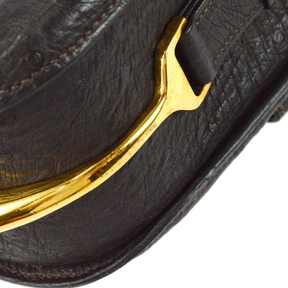 Hermes * 1980 Passe Guide Brown Ostrich