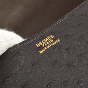 Hermes * 1980 Passe Guide Brown Ostrich