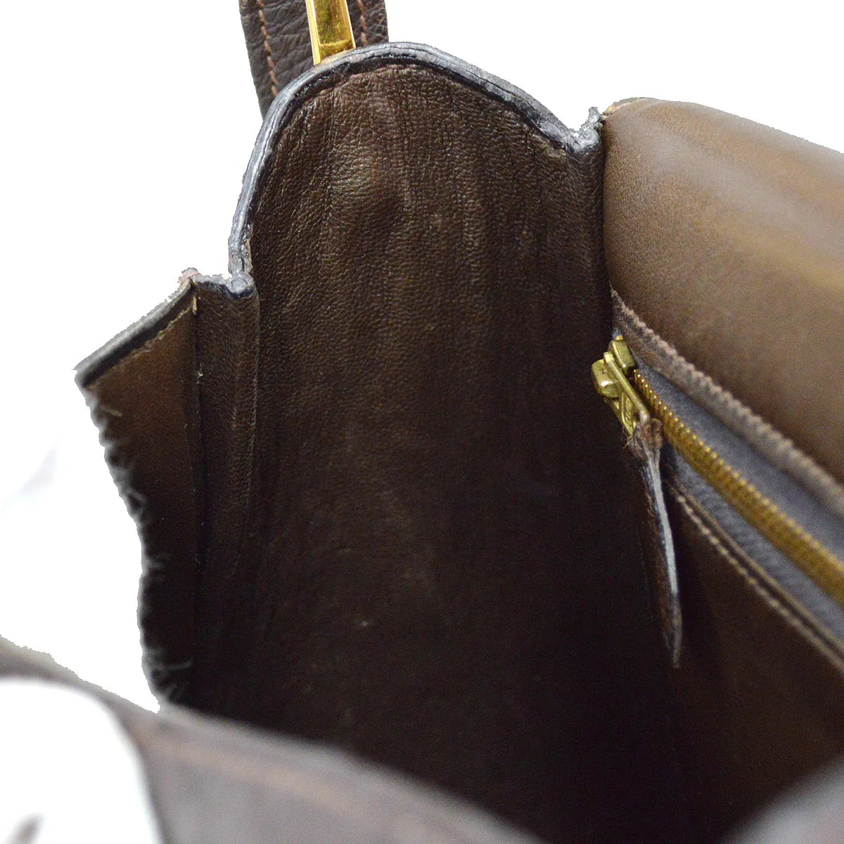Hermes * 1980 Passe Guide Brown Ostrich