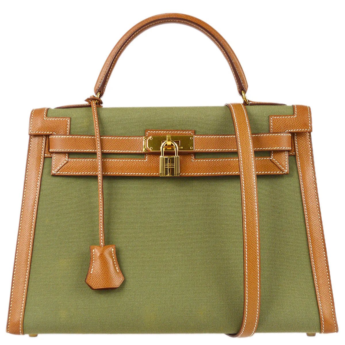 Hermes * 1995 Kelly 32 Sellier Toile H Courchevel