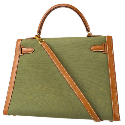 Hermes * 1995 Kelly 32 Sellier Toile H Courchevel
