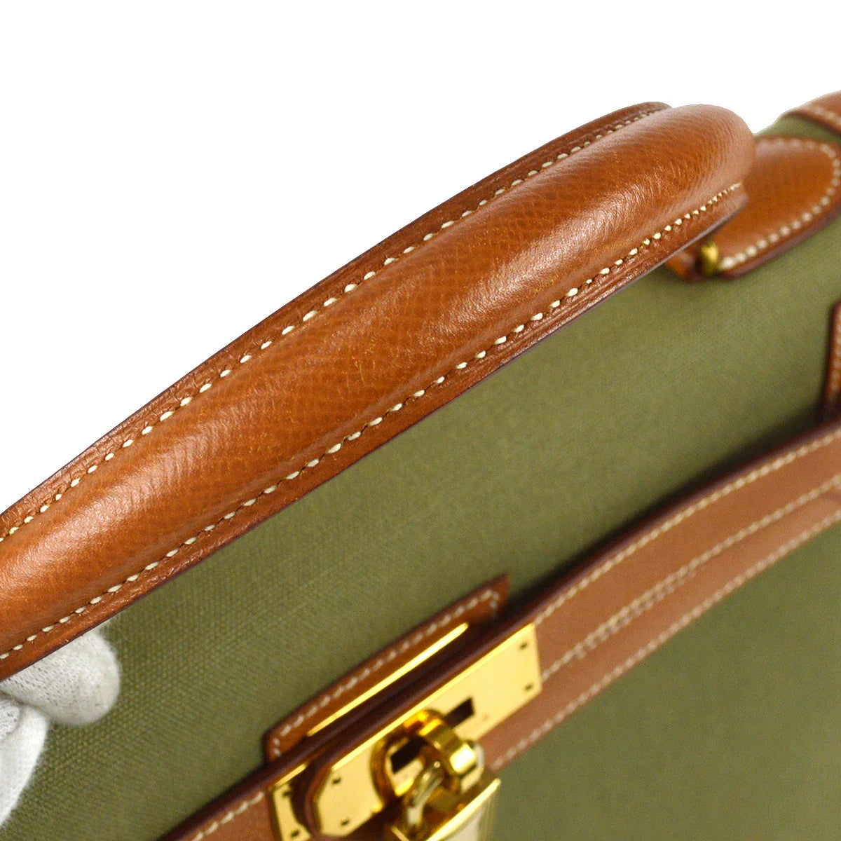 Hermes * 1995 Kelly 32 Sellier Toile H Courchevel