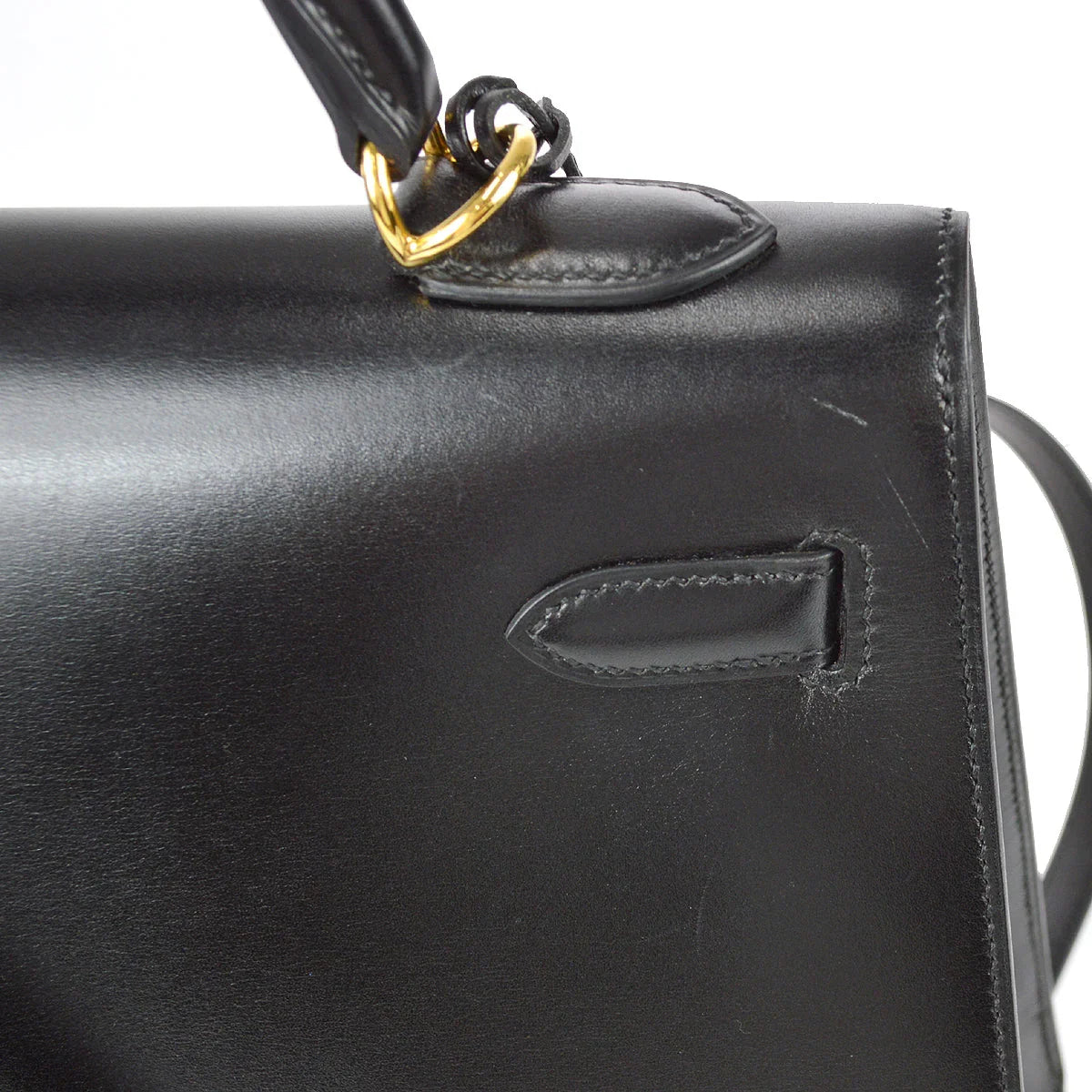 Hermes * 2004 Kelly 32 Guilloche Sellier Black Box Calf