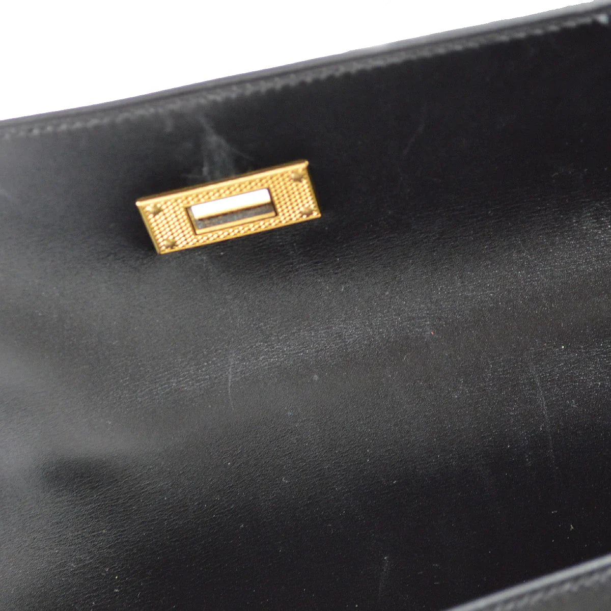 Hermes * 2004 Kelly 32 Guilloche Sellier Black Box Calf